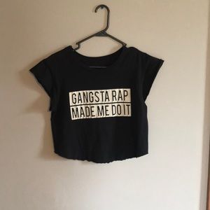 Brandy Melville crop top Gangsta Rap Made Me Do It